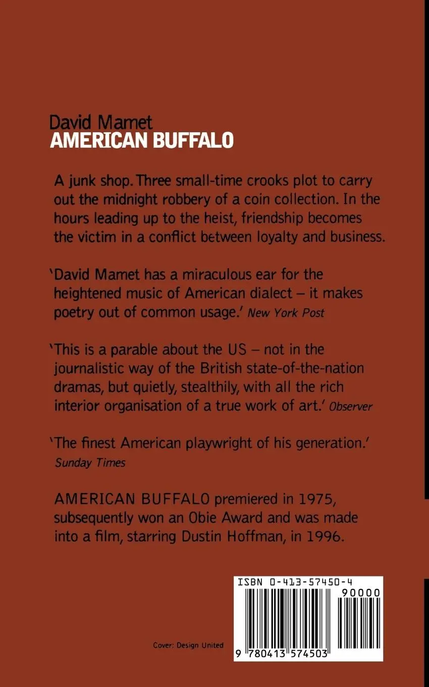 Rückseite: 9780413574503 | American Buffalo | David Mamet | Taschenbuch | Kartoniert / Broschiert