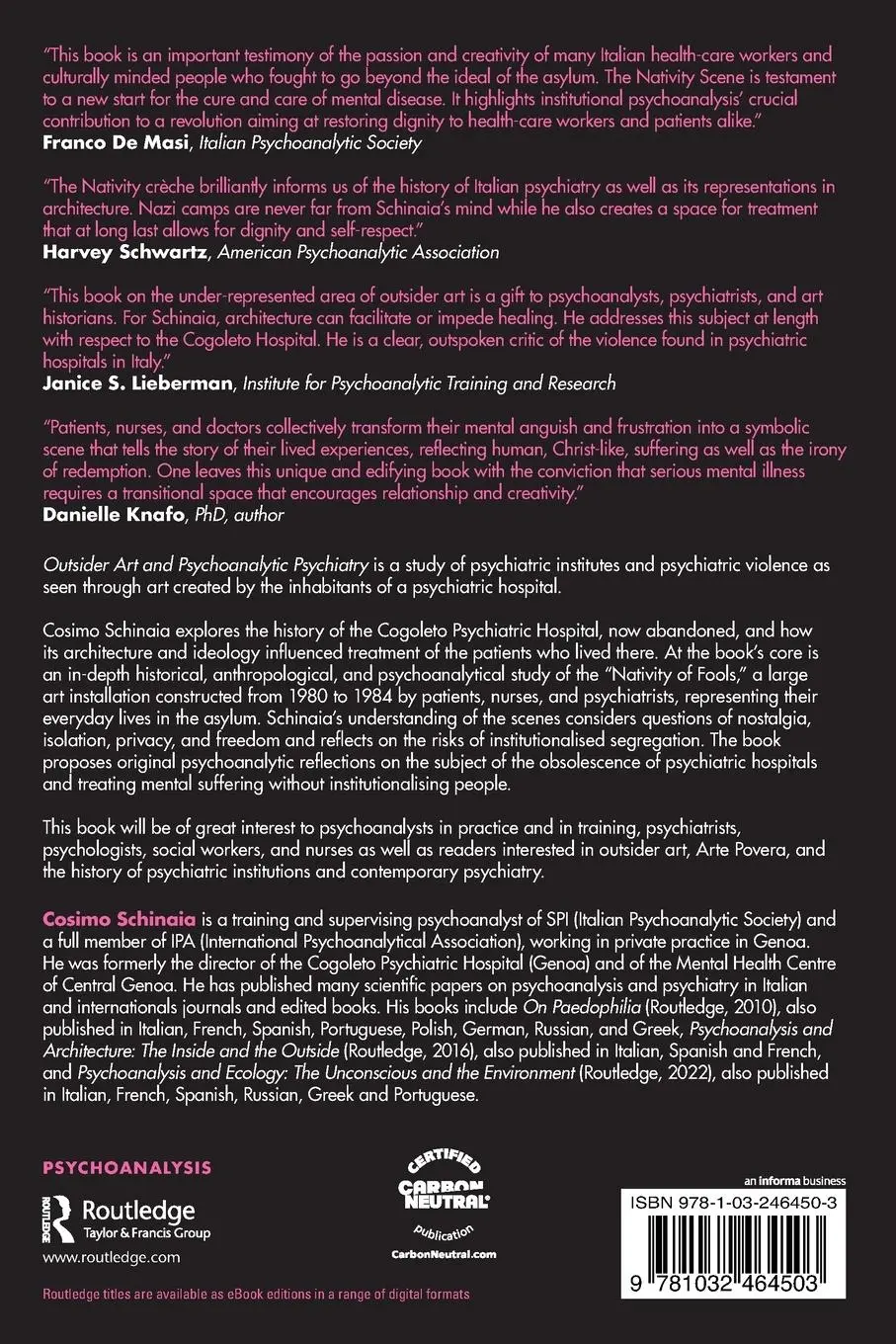 Rückseite: 9781032464503 | Outsider Art and Psychoanalytic Psychiatry | Cosimo Schinaia | Buch