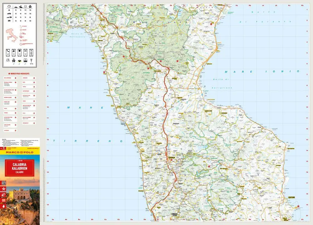 Bild: 9783575024503 | MARCO POLO Reisekarte Italien 13 Kalabrien 1:200.000 | (Land-)Karte