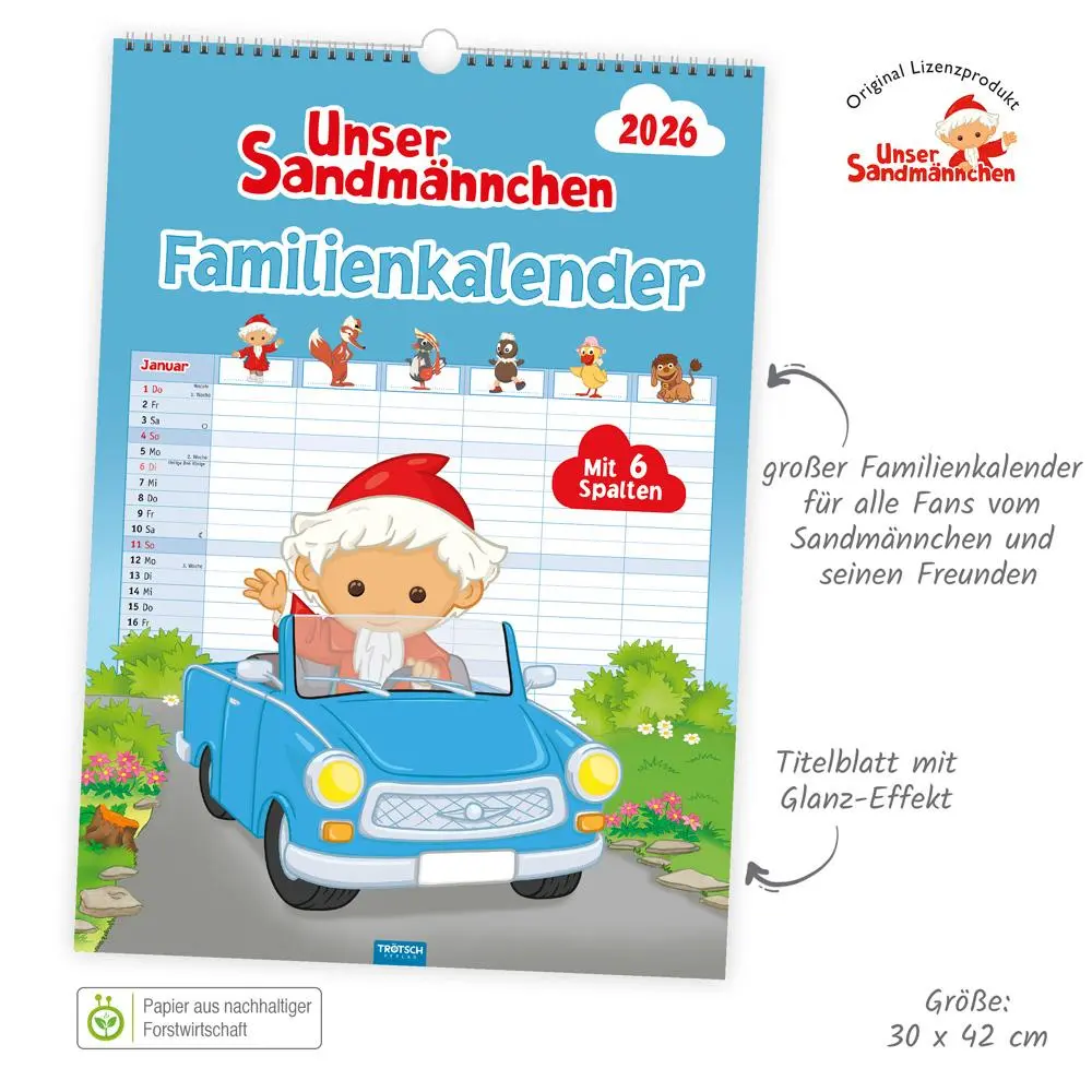Bild: 9783988024503 | Trötsch Unser Sandmännchen XL-Familienplaner Familienkalender Unser...