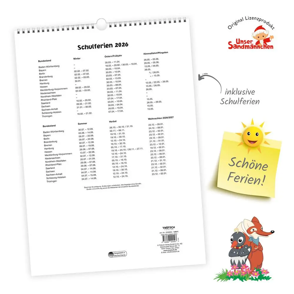 Bild: 9783988024503 | Trötsch Unser Sandmännchen XL-Familienplaner Familienkalender Unser...