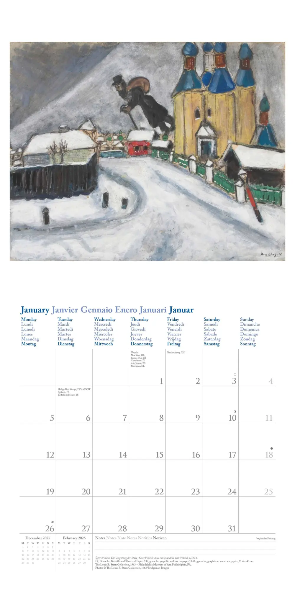 Bild: 4069095004603 | Marc Chagall 2026 - Wand-Kalender - Broschüren-Kalender - 30x30 -...