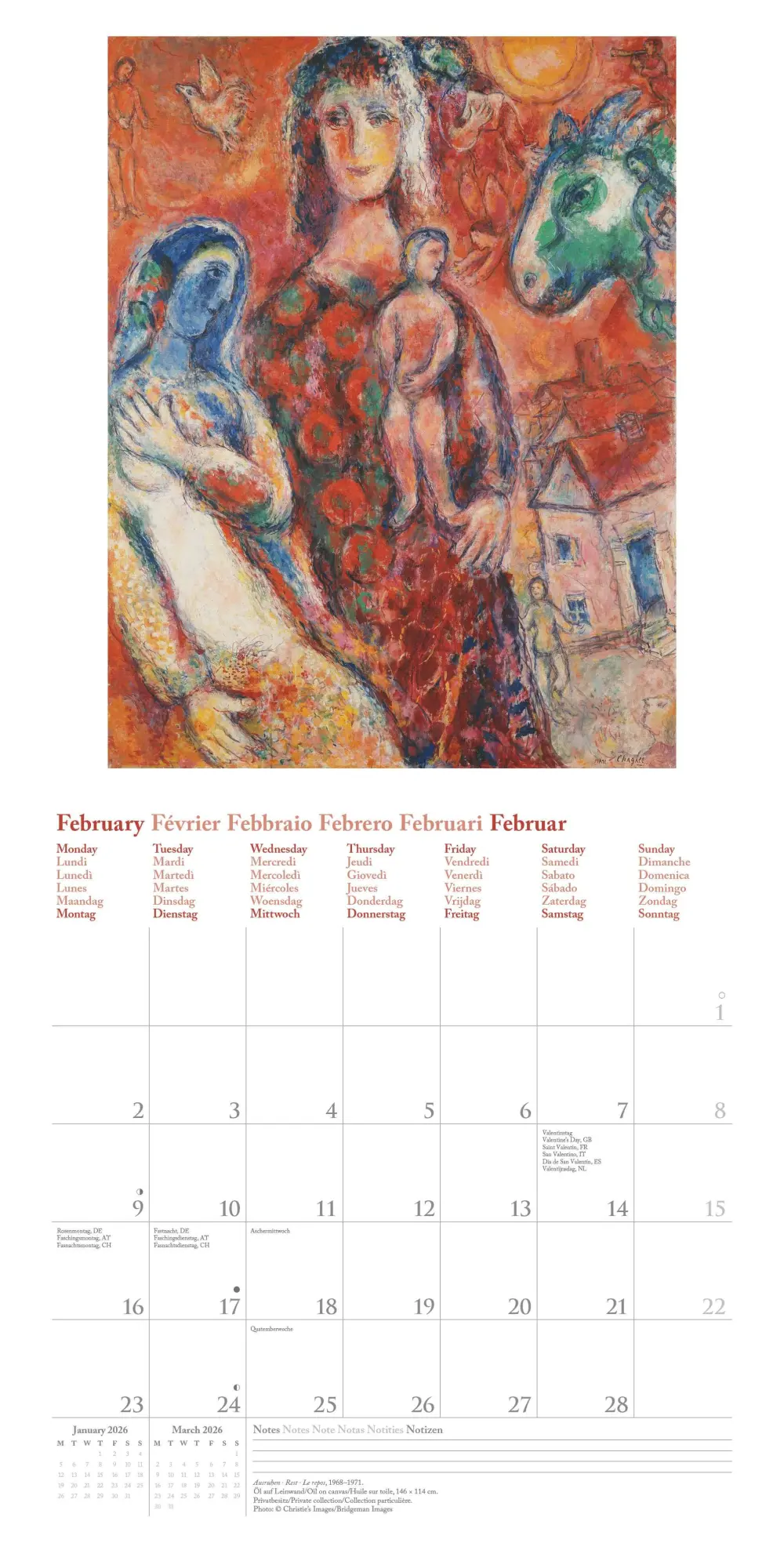 Bild: 4069095004603 | Marc Chagall 2026 - Wand-Kalender - Broschüren-Kalender - 30x30 -...
