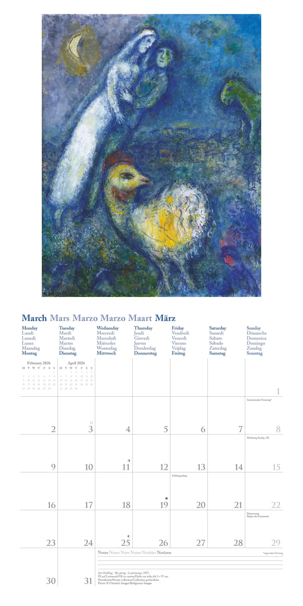 Bild: 4069095004603 | Marc Chagall 2026 - Wand-Kalender - Broschüren-Kalender - 30x30 -...