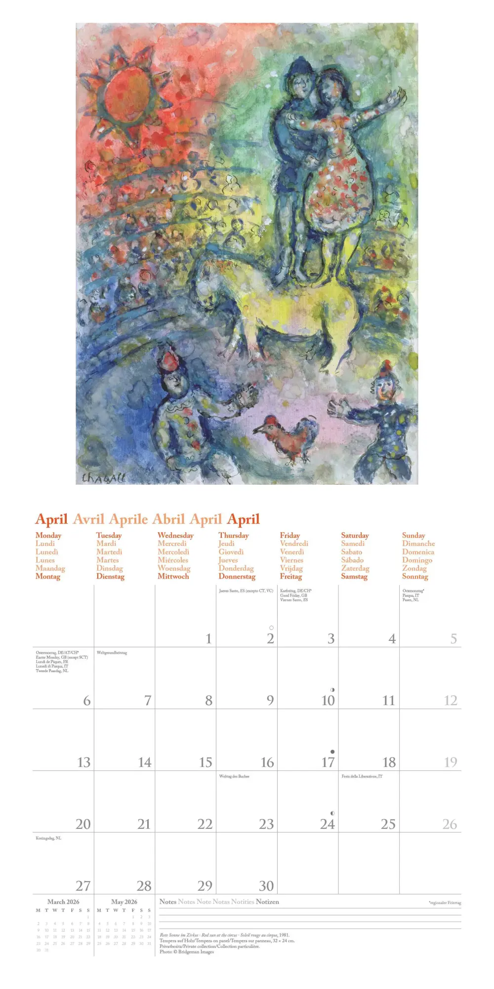 Bild: 4069095004603 | Marc Chagall 2026 - Wand-Kalender - Broschüren-Kalender - 30x30 -...