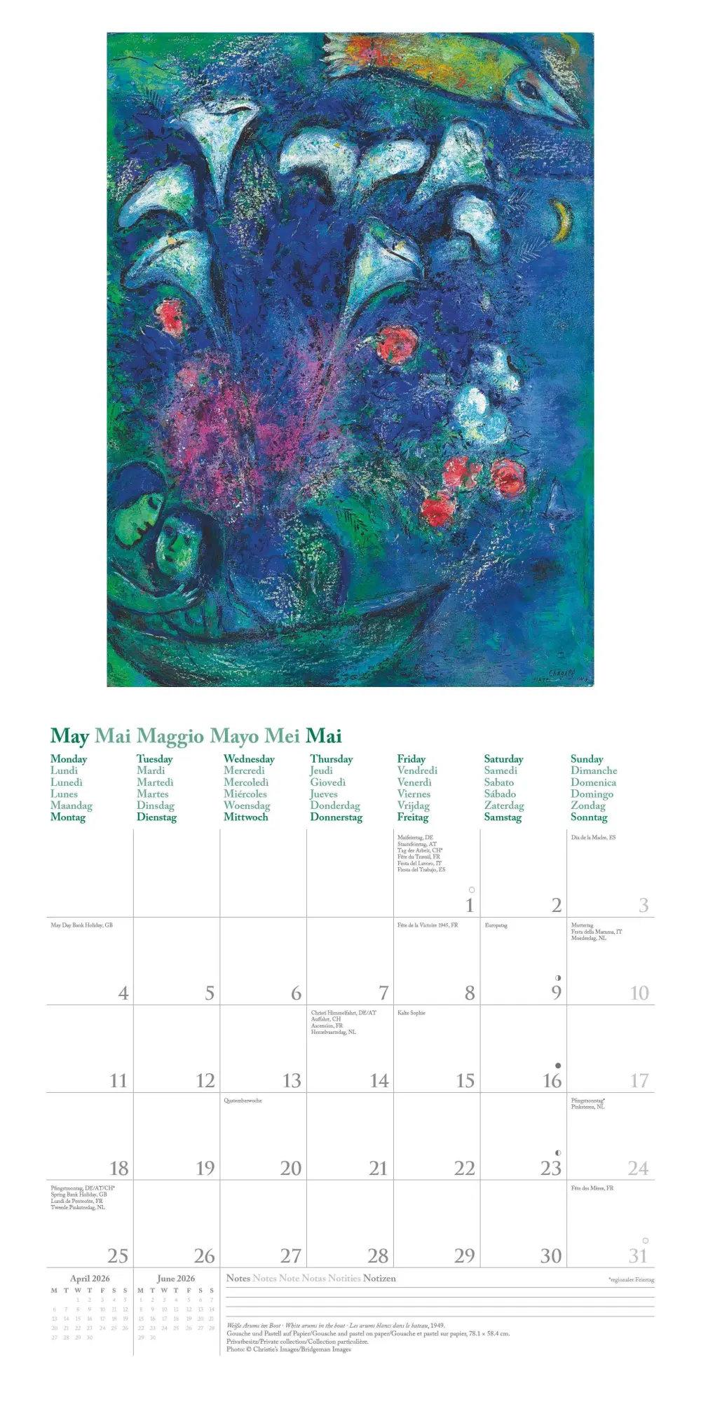 Bild: 4069095004603 | Marc Chagall 2026 - Wand-Kalender - Broschüren-Kalender - 30x30 -...