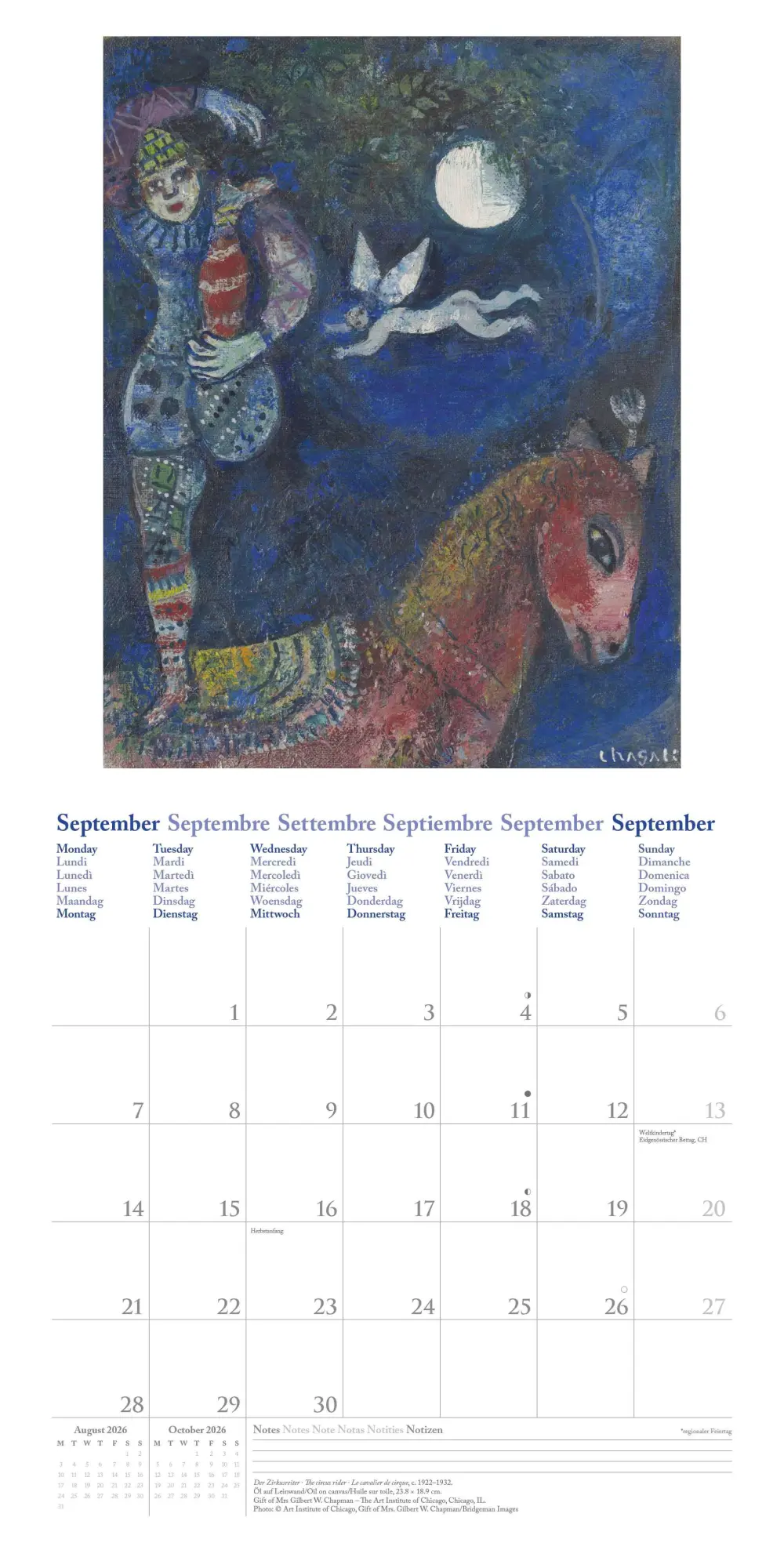 Bild: 4069095004603 | Marc Chagall 2026 - Wand-Kalender - Broschüren-Kalender - 30x30 -...