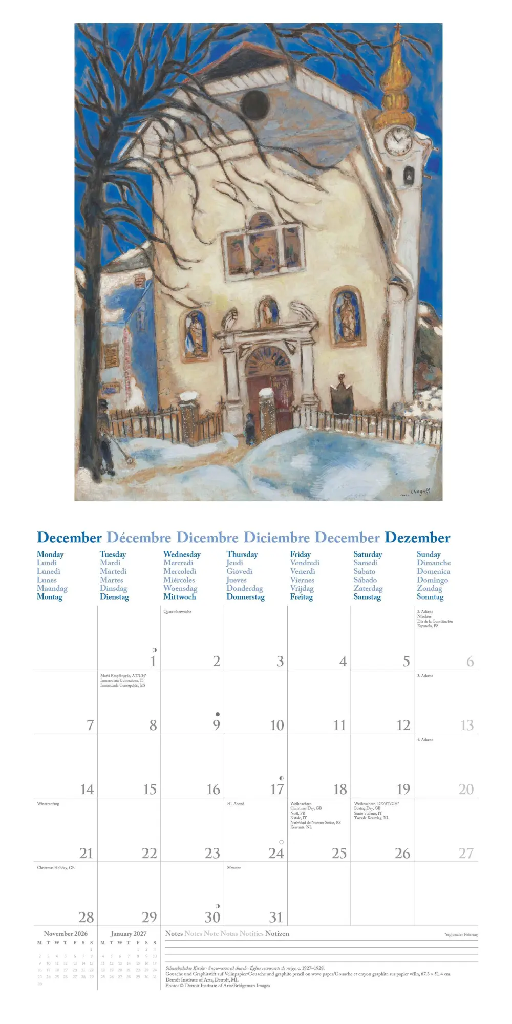 Bild: 4069095004603 | Marc Chagall 2026 - Wand-Kalender - Broschüren-Kalender - 30x30 -...