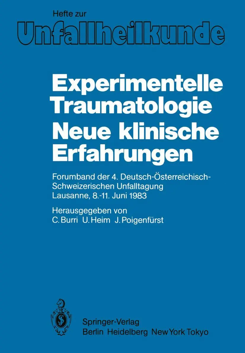 Cover: 9783540124603 | Experimentelle Traumatologie Neue klinische Erfahrungen | Taschenbuch