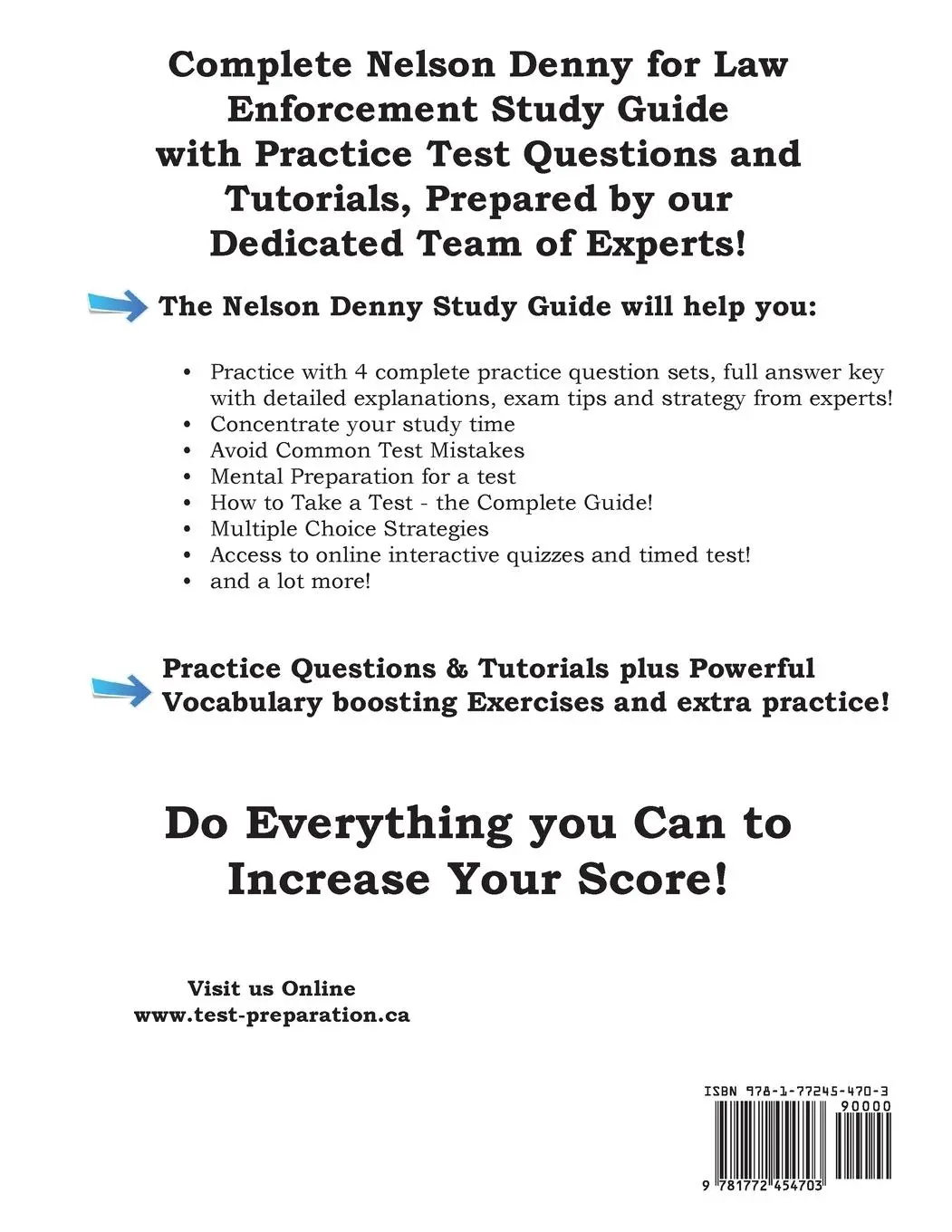 Rückseite: 9781772454703 | Nelson Denny for Police | Complete Test Preparation Inc. | Taschenbuch