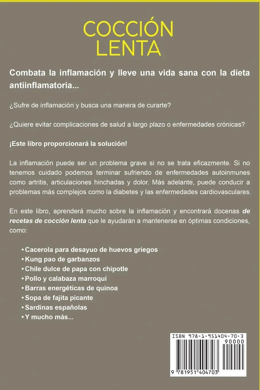 Rückseite: 9781951404703 | Recetas Anti Inflamatorias de Cocción Lenta | John Carter | Buch