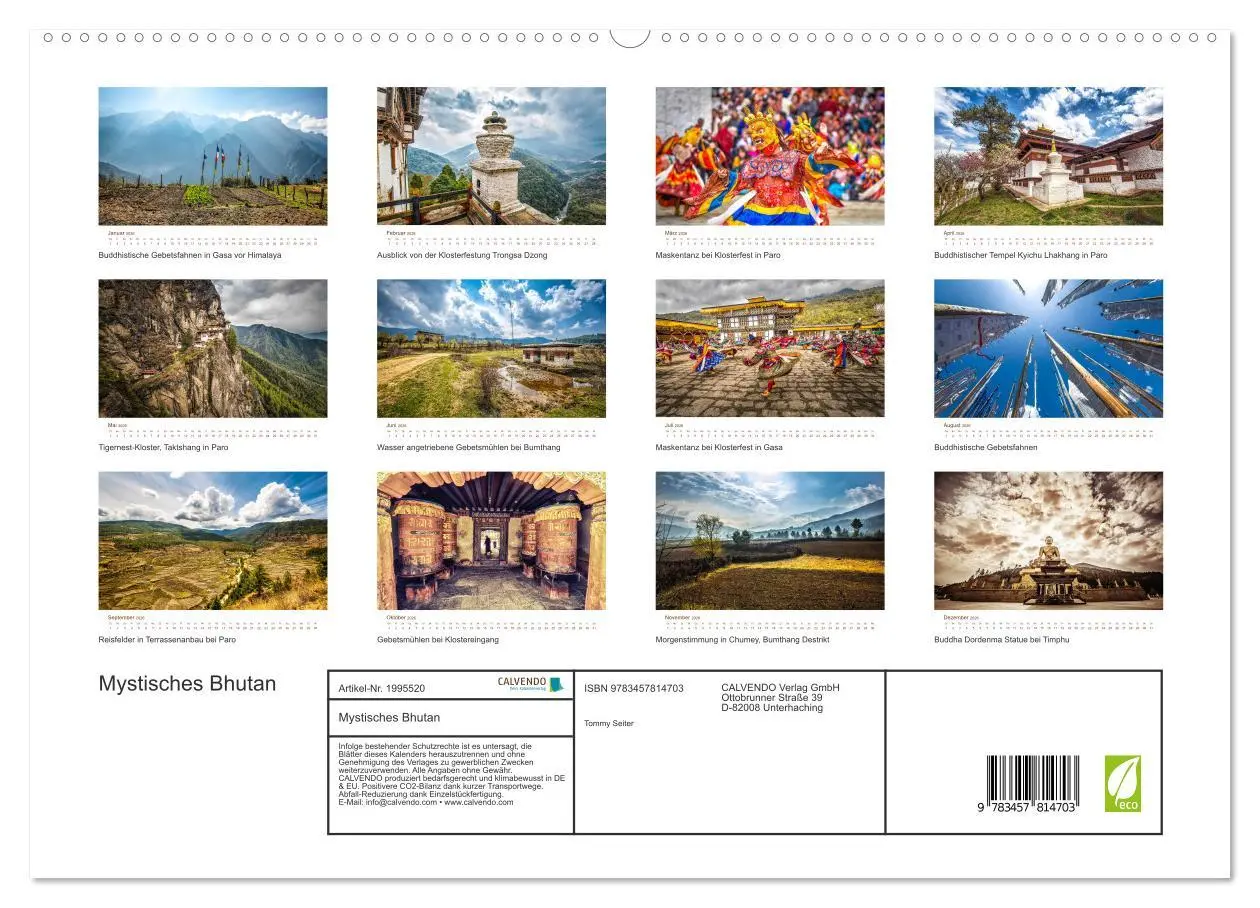 Bild: 9783457814703 | Mystisches Bhutan (hochwertiger Premium Wandkalender 2026 DIN A2...