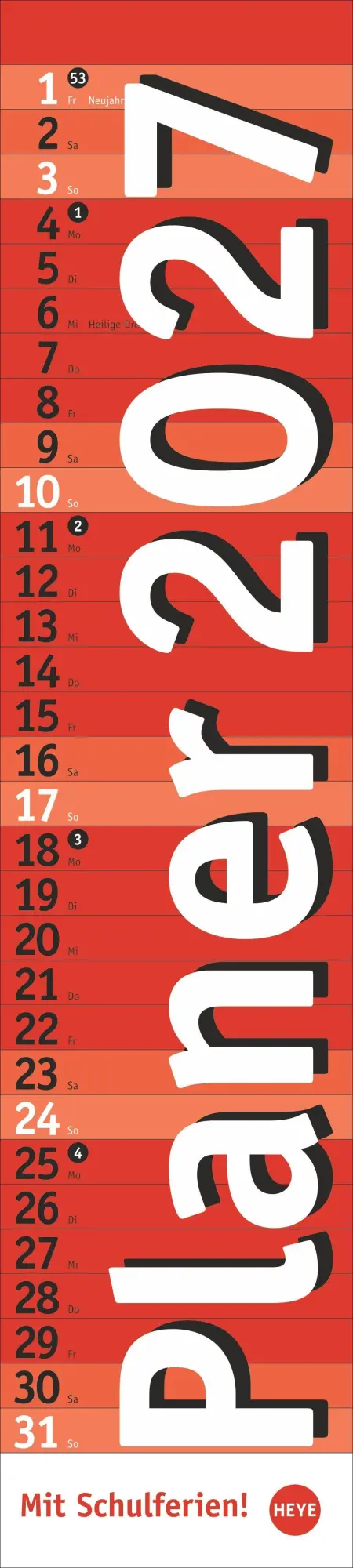 Cover: 9783756414703 | Langplaner, rot 2027 | Heye | Kalender | Bürokalender Heye | 13 S.