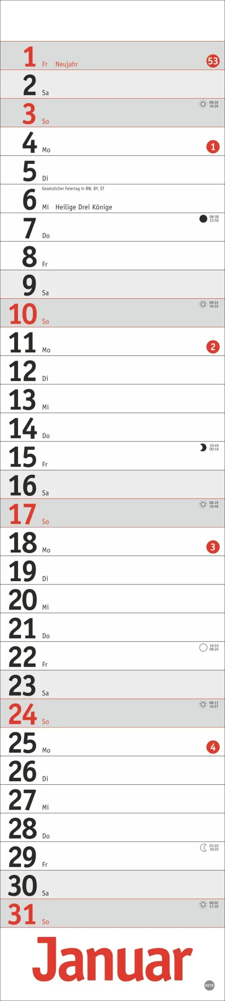 Bild: 9783756414703 | Langplaner, rot 2027 | Heye | Kalender | Bürokalender Heye | 13 S.