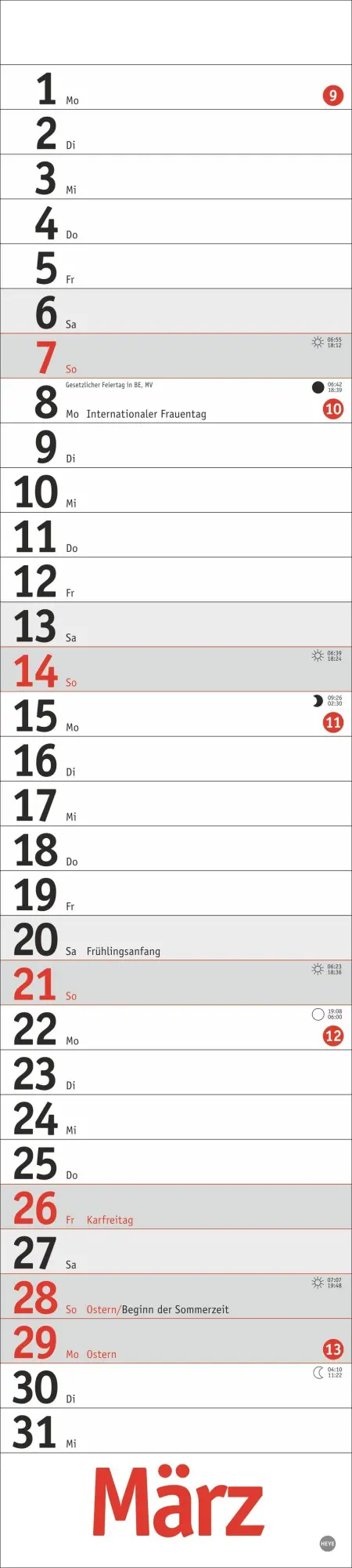 Bild: 9783756414703 | Langplaner, rot 2027 | Heye | Kalender | Bürokalender Heye | 13 S.