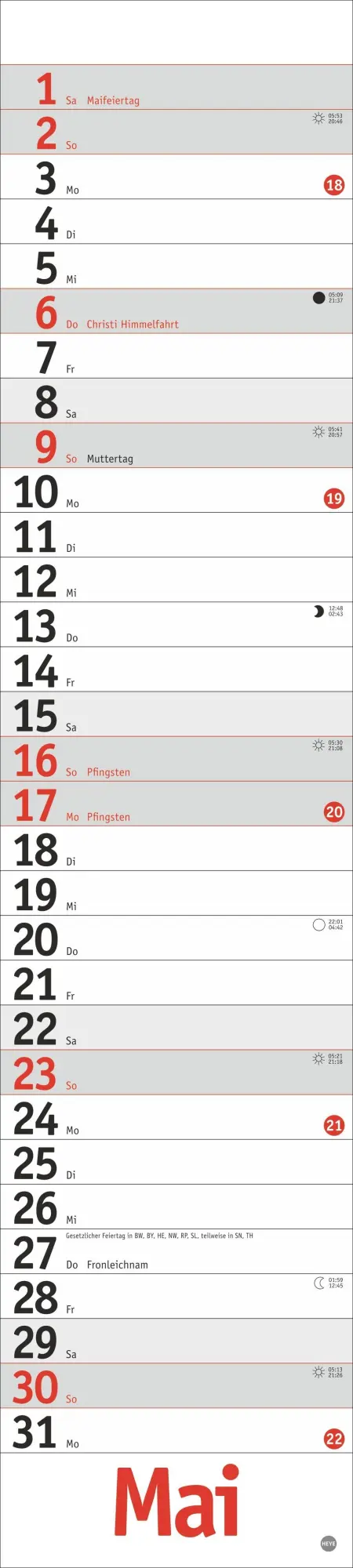 Bild: 9783756414703 | Langplaner, rot 2027 | Heye | Kalender | Bürokalender Heye | 13 S.