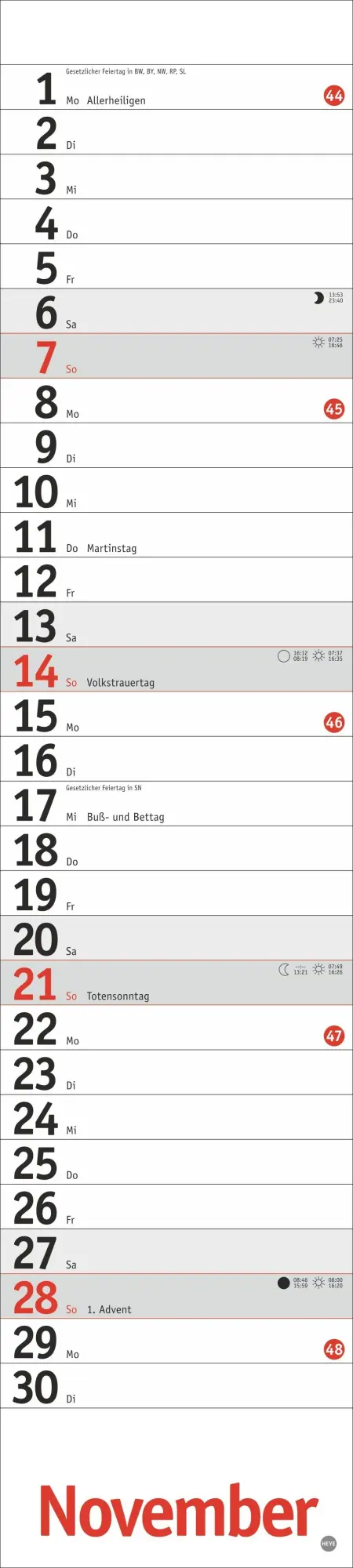Bild: 9783756414703 | Langplaner, rot 2027 | Heye | Kalender | Bürokalender Heye | 13 S.