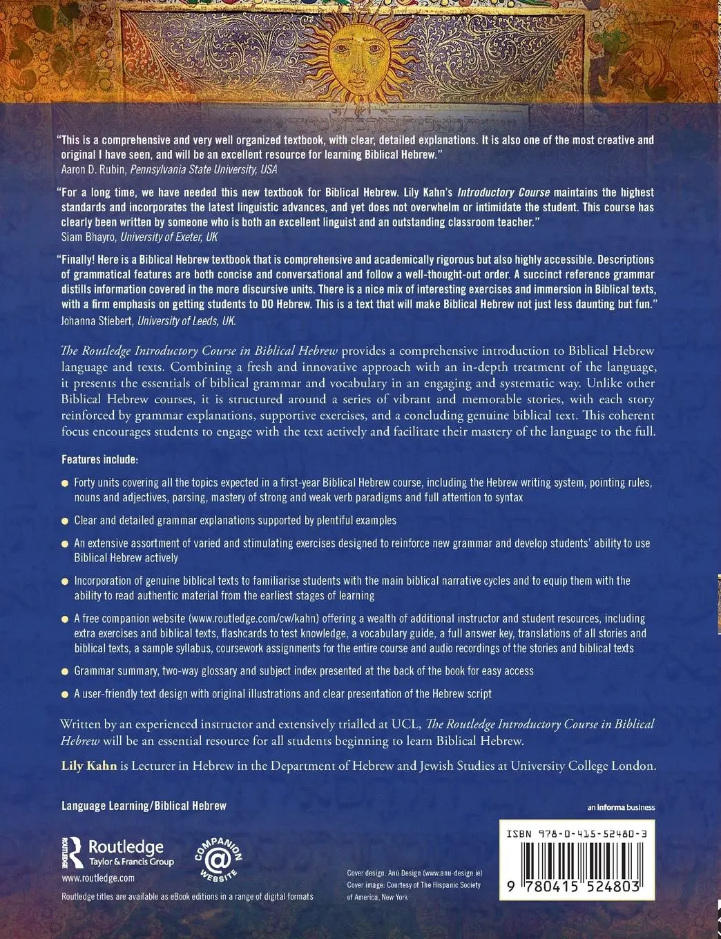 Rückseite: 9780415524803 | The Routledge Introductory Course in Biblical Hebrew | Lily Kahn