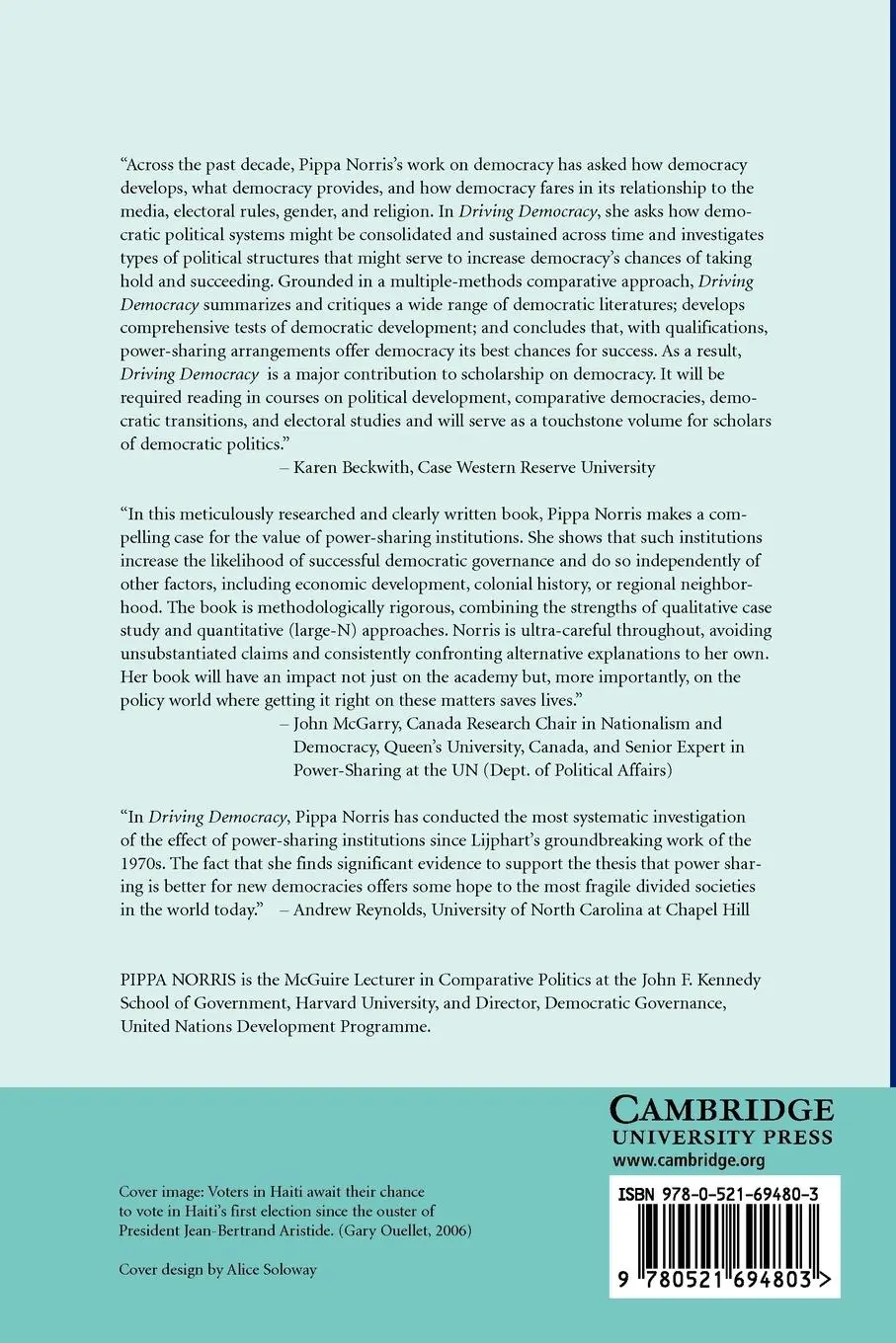 Rückseite: 9780521694803 | Driving Democracy | Do Power-Sharing Institutions Work? | Pippa Norris