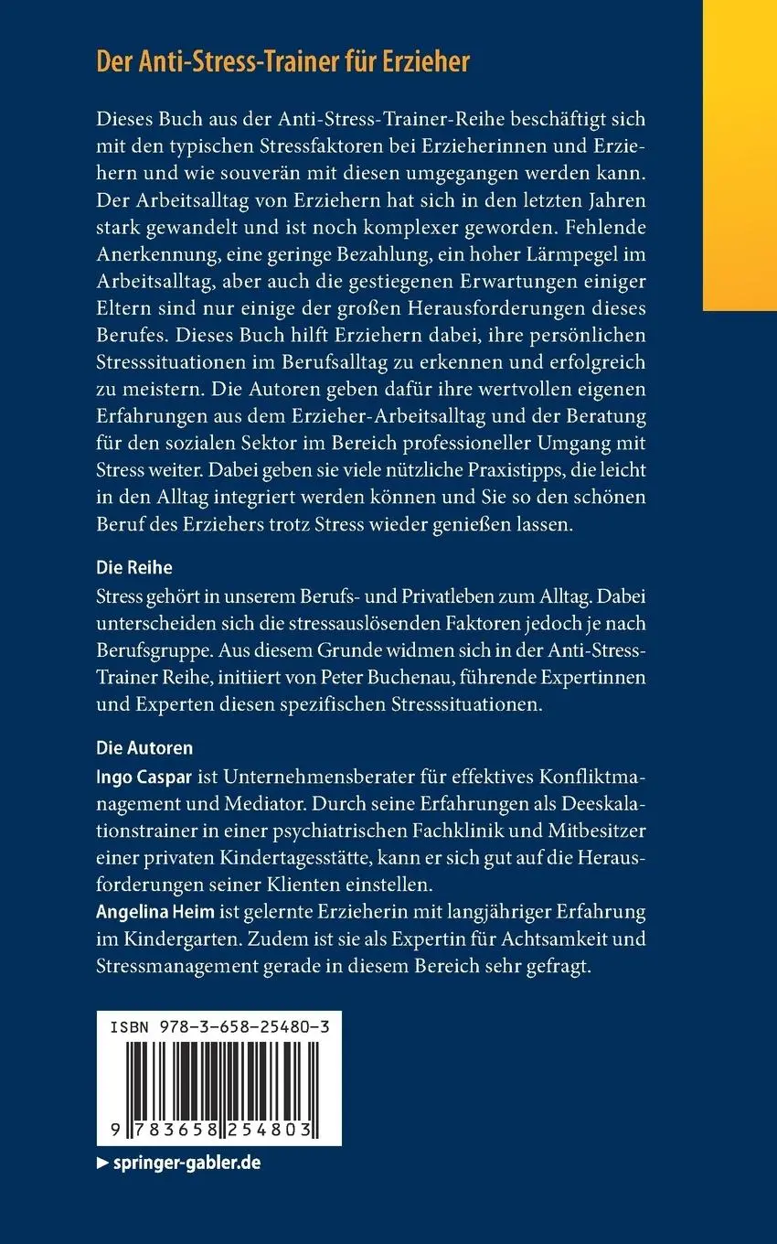 Rückseite: 9783658254803 | Der Anti-Stress-Trainer für Erzieher | Ingo Caspar (u. a.) | Buch