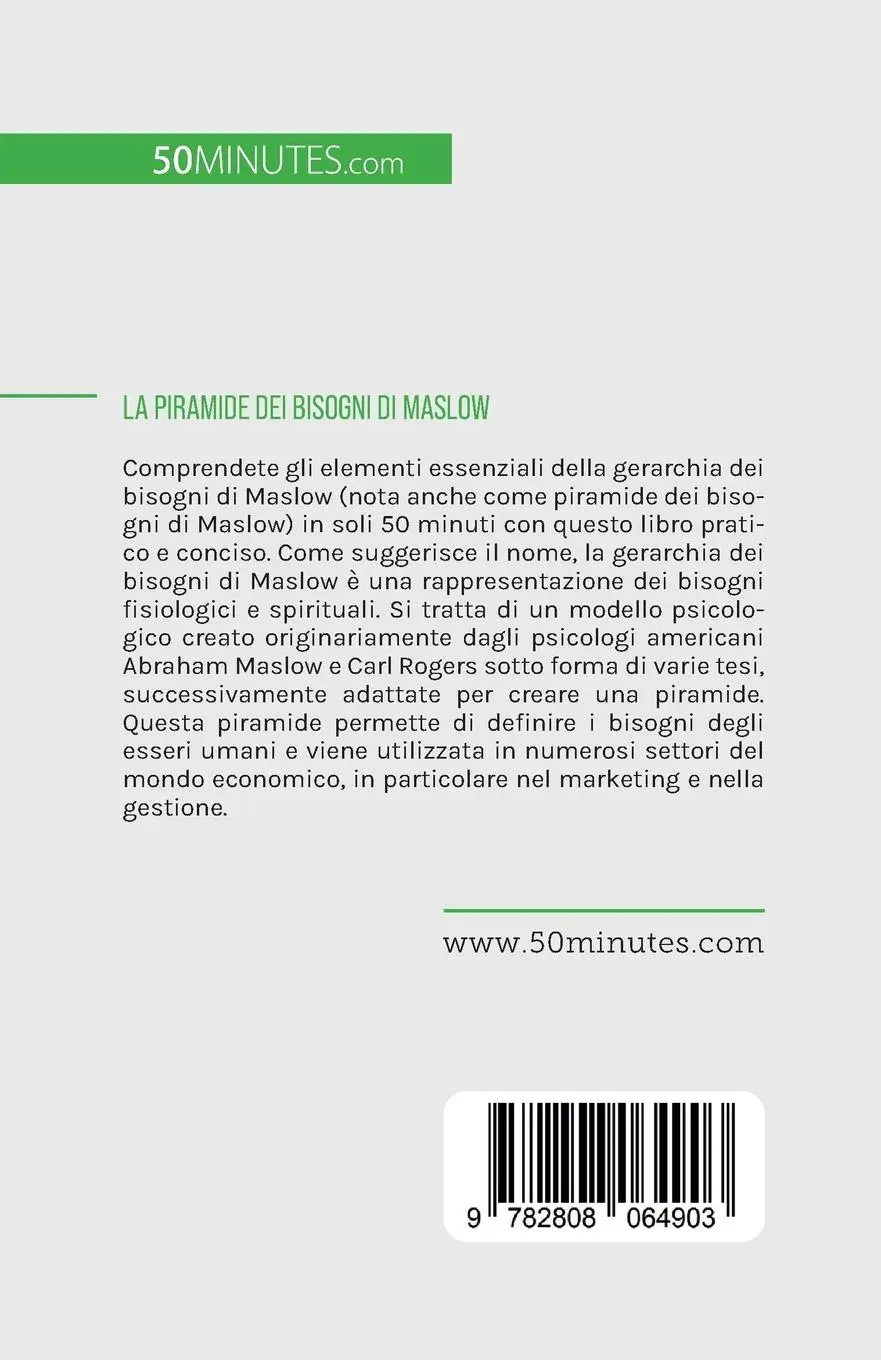 Rückseite: 9782808064903 | La piramide dei bisogni di Maslow | Pierre Pichère | Taschenbuch