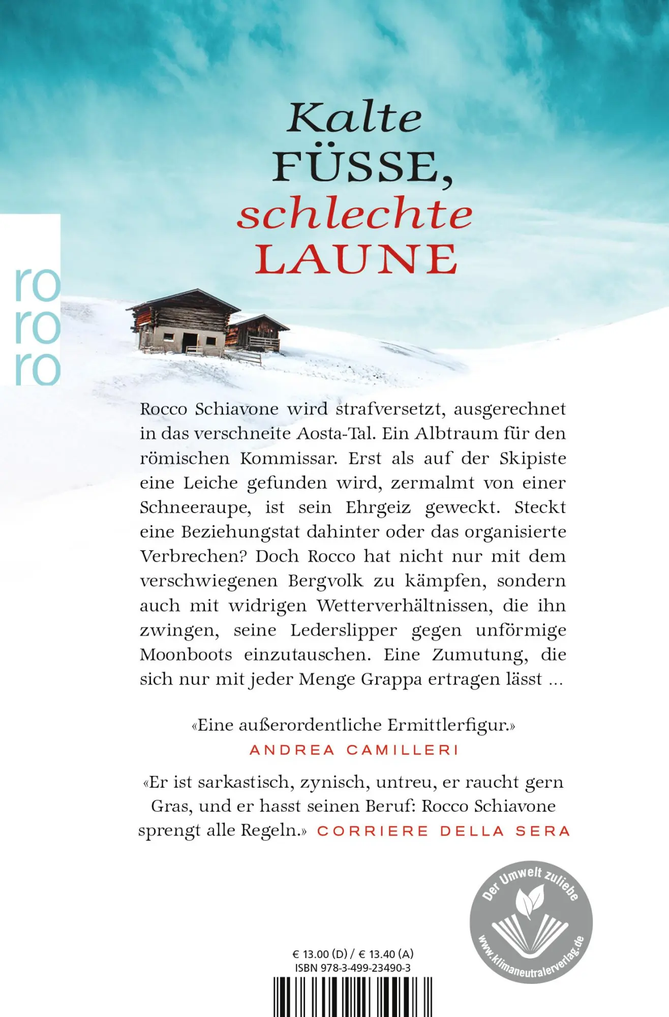 Rückseite: 9783499234903 | Der Gefrierpunkt des Blutes | Antonio Manzini | Taschenbuch | 283 S.