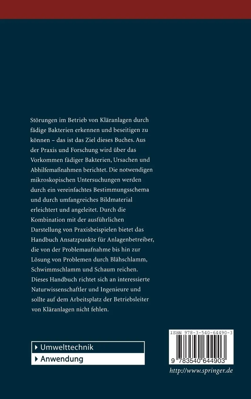 Rückseite: 9783540644903 | Betriebsprobleme auf Kläranlagen durch Blähschlamm, Schwimmschlamm,...