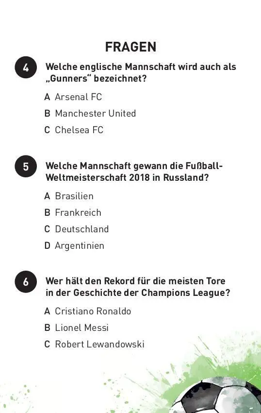 Bild: 9783625194903 | Das große Fußball-Quiz I ab 10 Jahren | Taschenbuch | 104 S. | Deutsch
