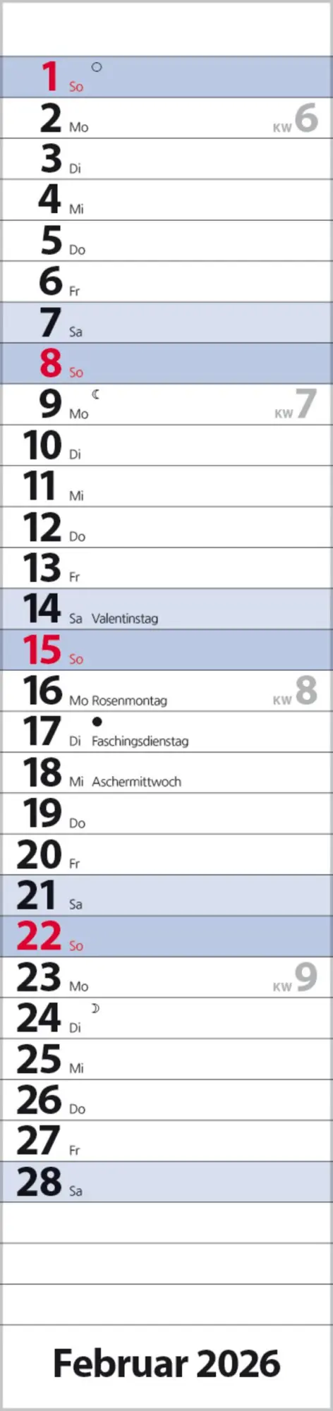 Bild: 9783731884903 | Streifenplaner Compact Blau 2026 | Verlag Korsch | Kalender | 13 S.