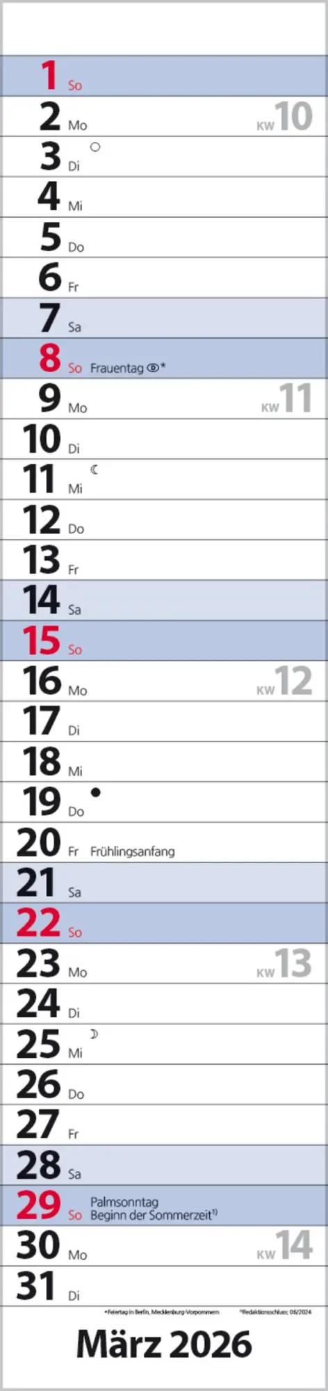 Bild: 9783731884903 | Streifenplaner Compact Blau 2026 | Verlag Korsch | Kalender | 13 S.