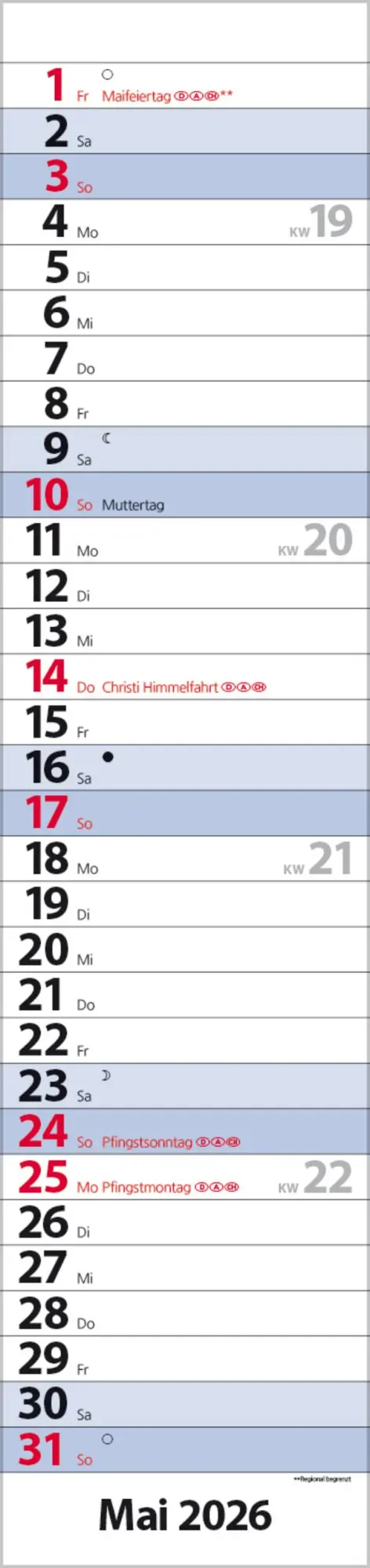 Bild: 9783731884903 | Streifenplaner Compact Blau 2026 | Verlag Korsch | Kalender | 13 S.