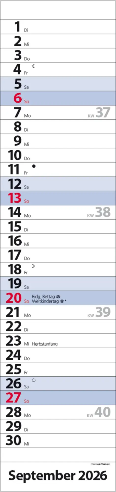 Bild: 9783731884903 | Streifenplaner Compact Blau 2026 | Verlag Korsch | Kalender | 13 S.