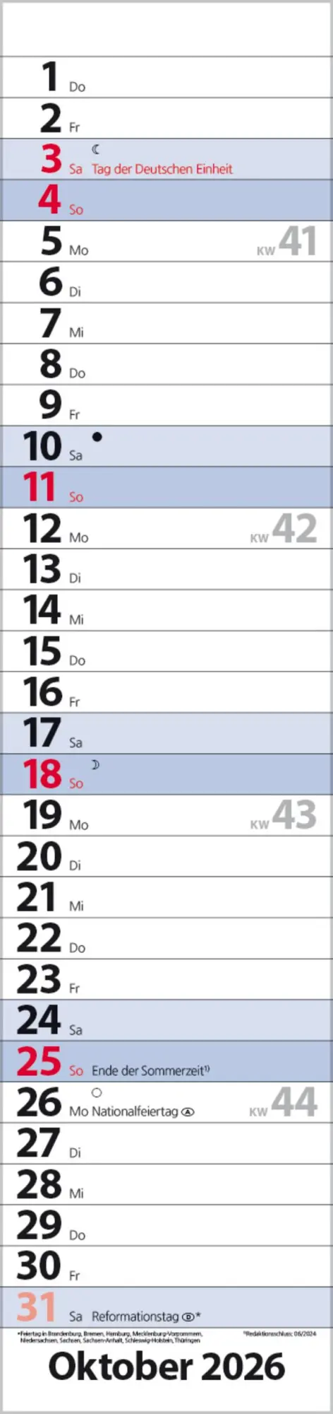 Bild: 9783731884903 | Streifenplaner Compact Blau 2026 | Verlag Korsch | Kalender | 13 S.