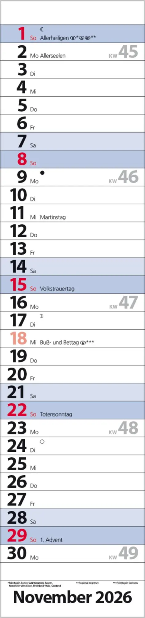 Bild: 9783731884903 | Streifenplaner Compact Blau 2026 | Verlag Korsch | Kalender | 13 S.