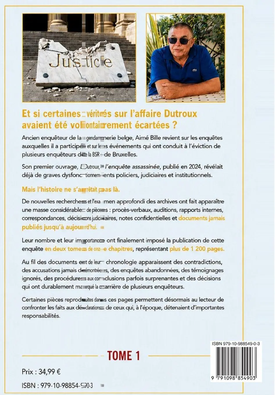 Rückseite: 9791098854903 | DUTROUX - FALSIFICATIONS, PROTECTIONS ET TRAHISONS AU COEUR DES...