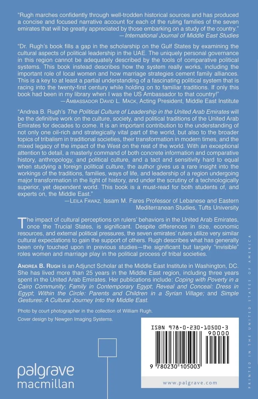 Rückseite: 9780230105003 | The Political Culture of Leadership in the United Arab Emirates | Rugh