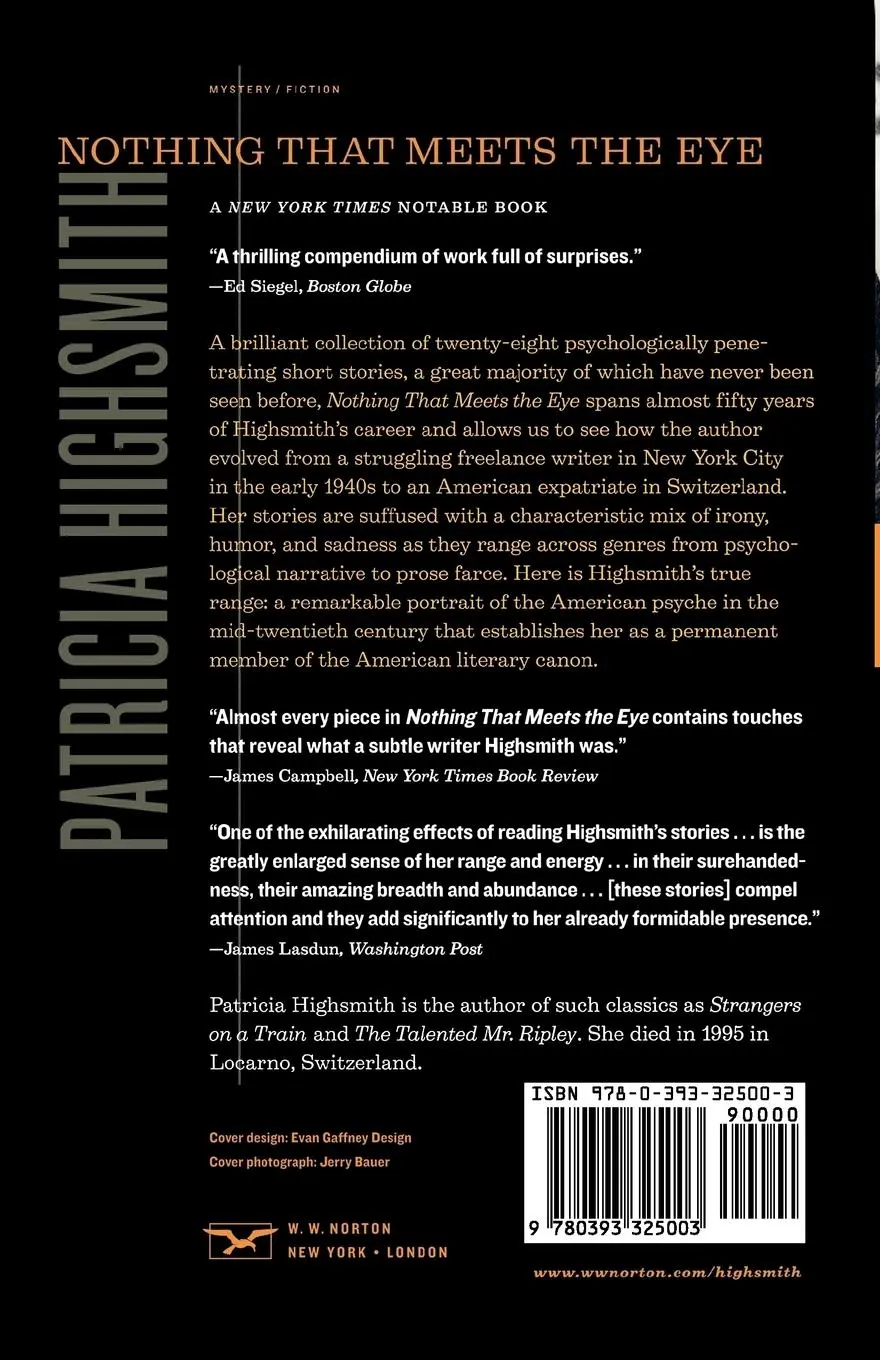 Rückseite: 9780393325003 | Nothing That Meets the Eye | Patricia Highsmith | Taschenbuch | 2003