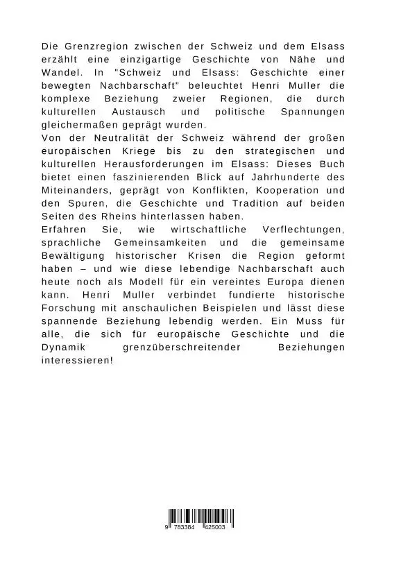 Rückseite: 9783384425003 | Schweiz und Elsass: Geschichte einer bewegten Nachbarschaft | Muller