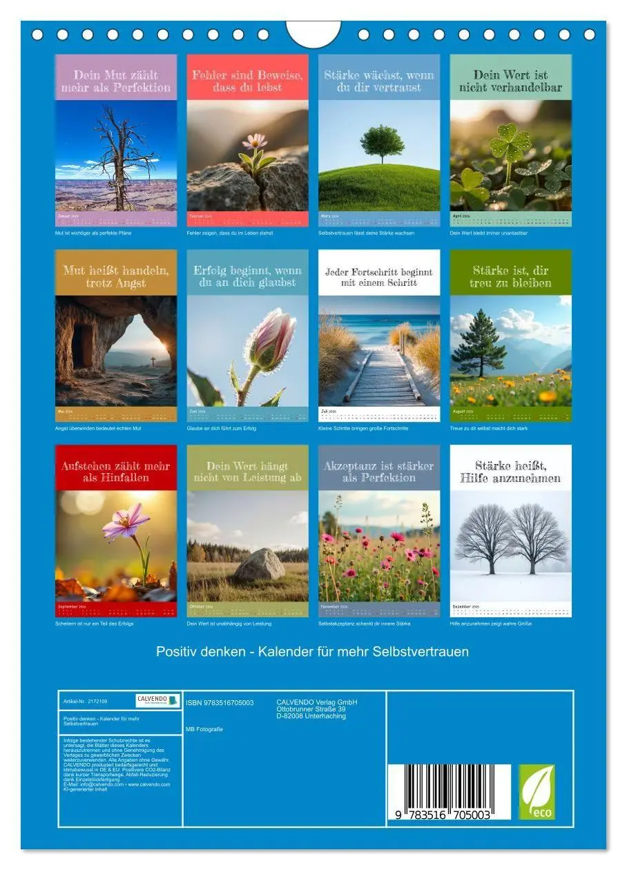 Bild: 9783516705003 | Positiv denken - Kalender für mehr Selbstvertrauen (Wandkalender...
