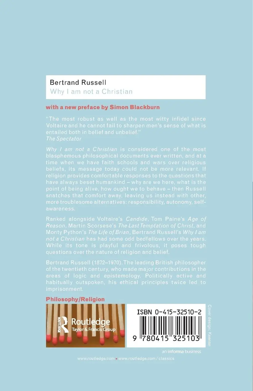 Rückseite: 9780415325103 | Why I am not a Christian | Bertrand Russell | Taschenbuch | Englisch