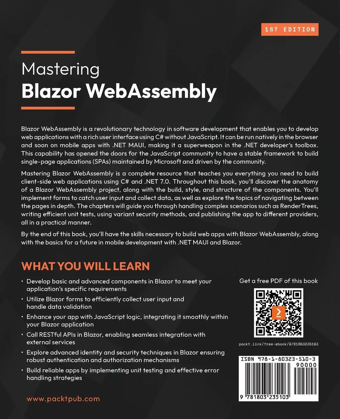 Rückseite: 9781803235103 | Mastering Blazor WebAssembly | Ahmad Mozaffar | Taschenbuch | Englisch