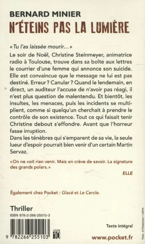 Rückseite: 9782266255103 | N'éteins pas la lumière | Bernard Minier | Taschenbuch | 703 S. | 2015