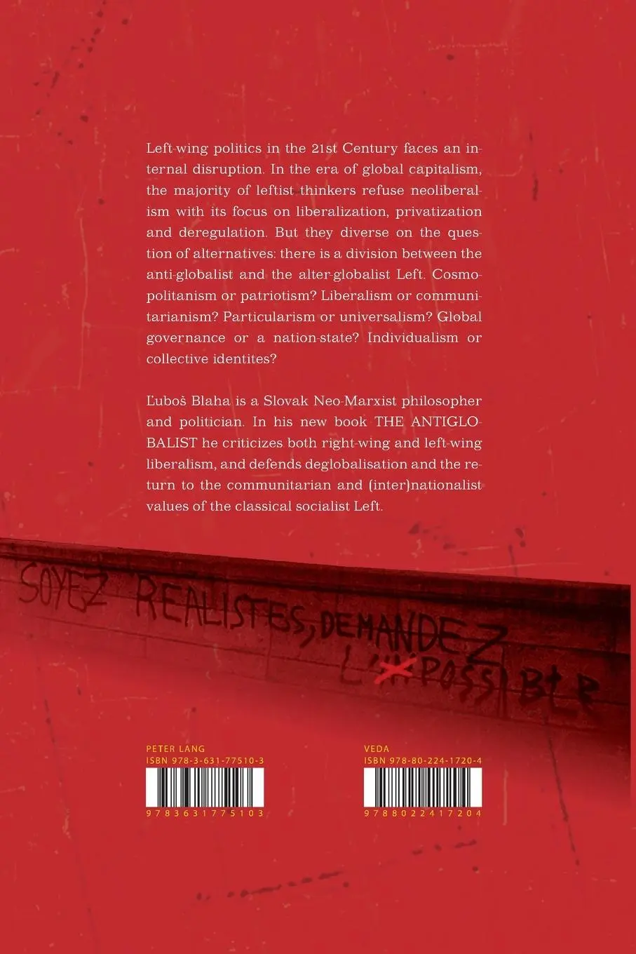 Rückseite: 9783631775103 | The Antiglobalist | A Central European Leftist Perspective | Blaha