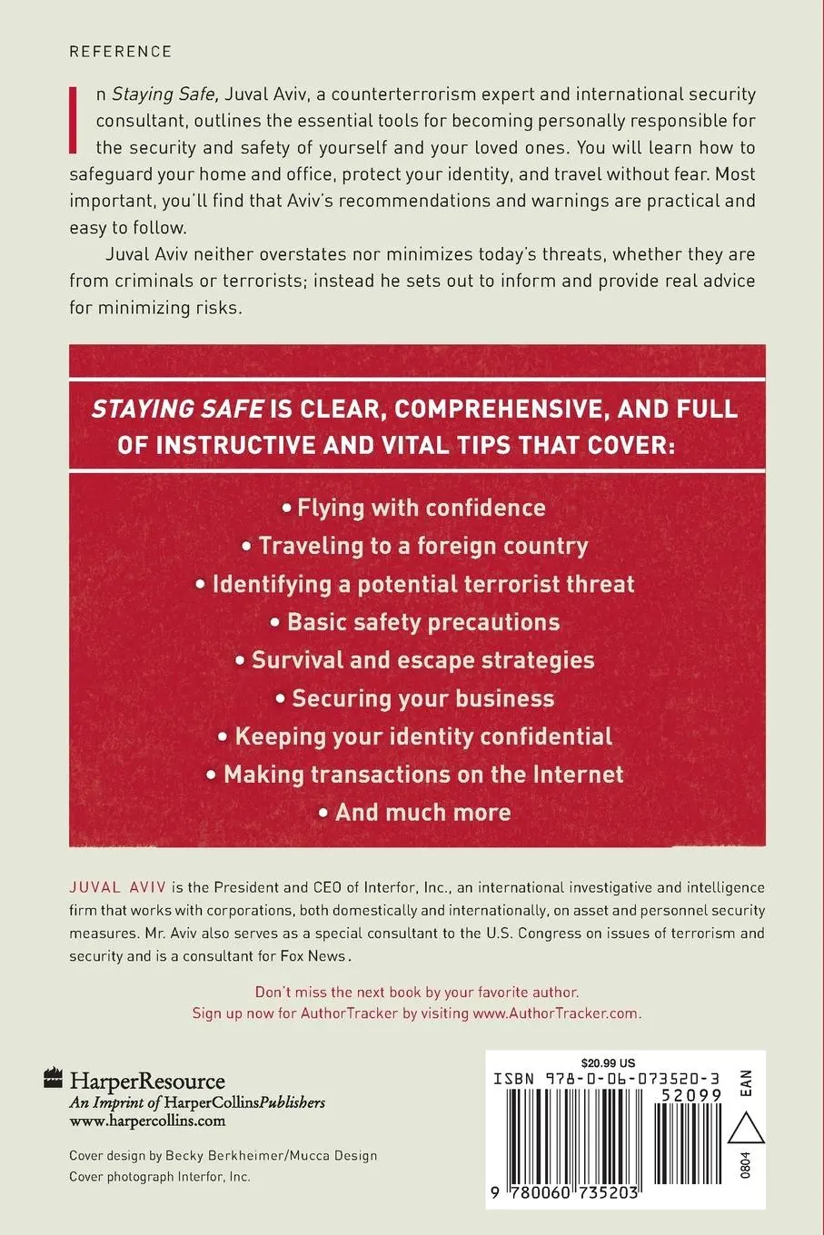 Rückseite: 9780060735203 | Staying Safe | Juval Aviv | Taschenbuch | Englisch | 2004