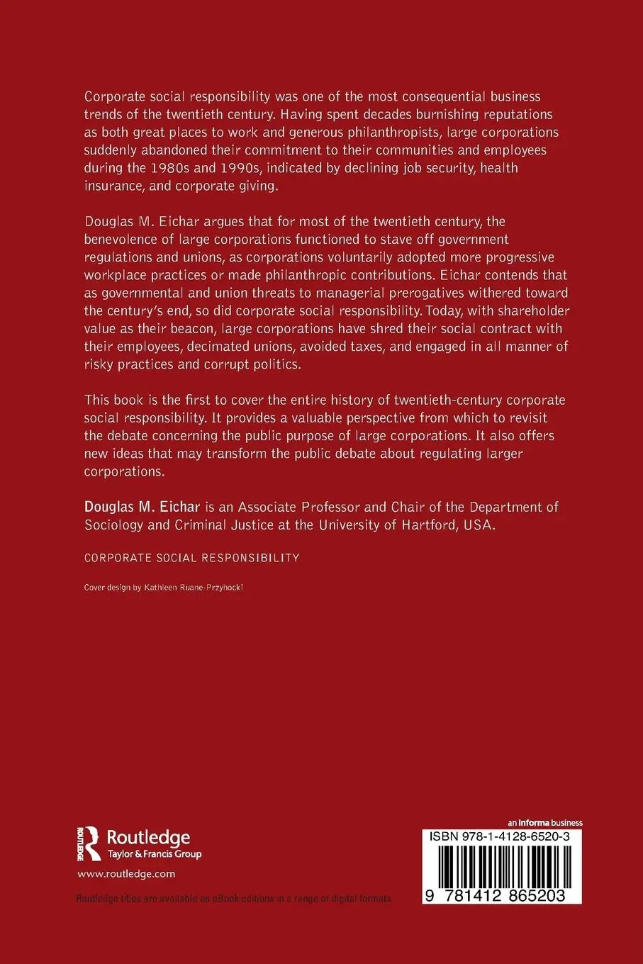 Rückseite: 9781412865203 | The Rise and Fall of Corporate Social Responsibility | Eichar | Buch