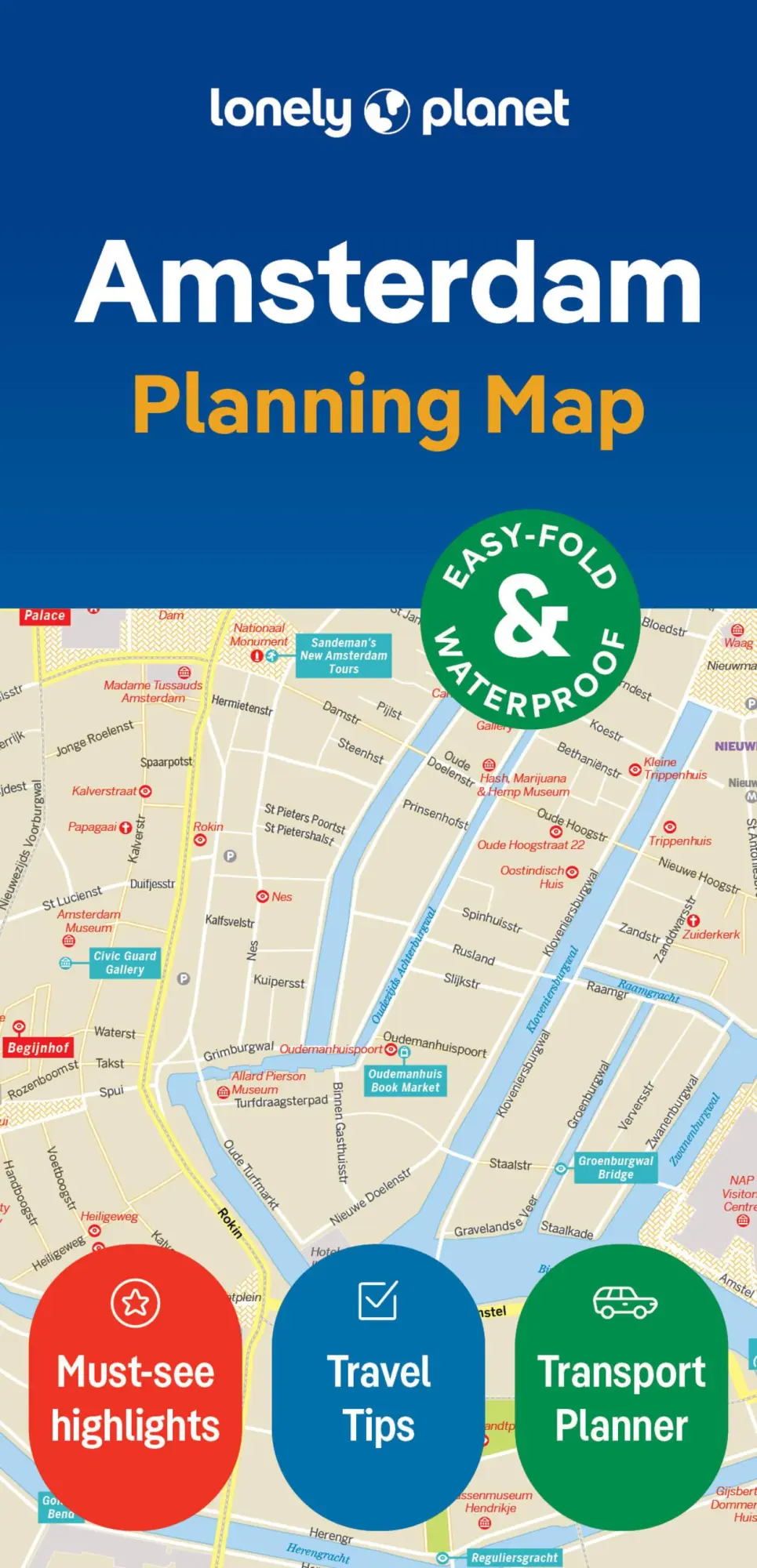 Cover: 9781787015203 | Lonely Planet Amsterdam City Map | (Land-)Karte | Karte/Landkarte