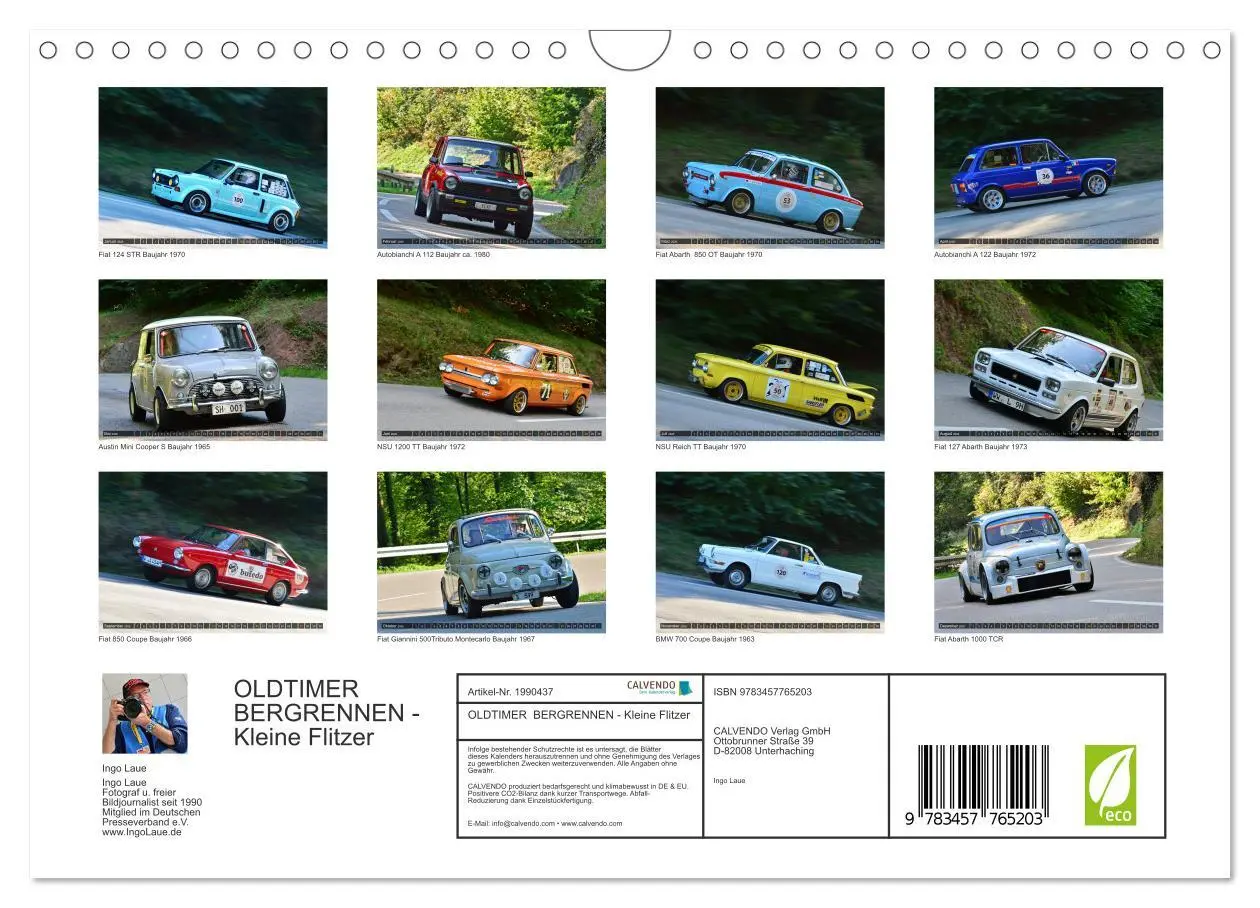Bild: 9783457765203 | OLDTIMER BERGRENNEN - Kleine Flitzer (Wandkalender 2026 DIN A4...