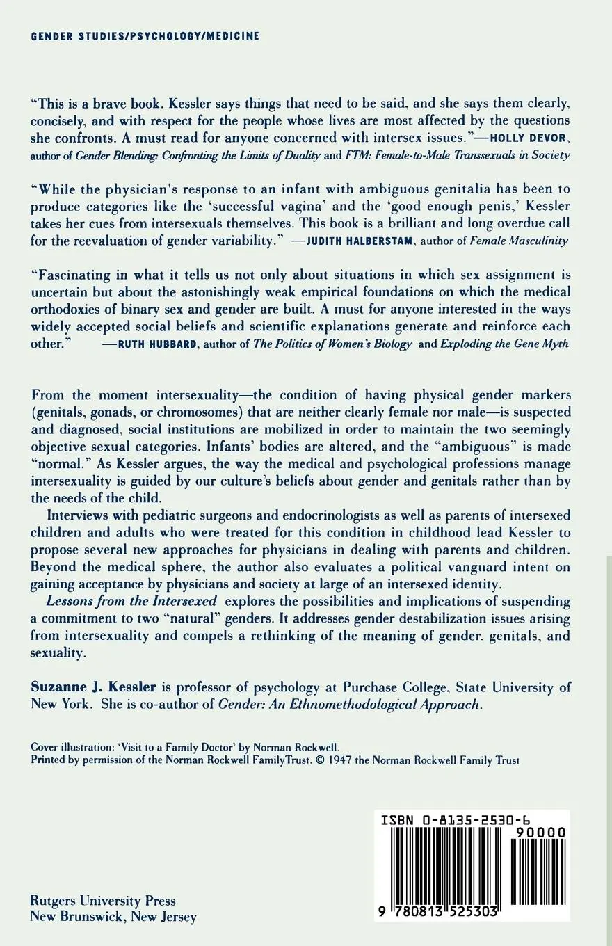 Rückseite: 9780813525303 | Lessons from the Intersexed | Suzanne J Kessler | Taschenbuch | 1998
