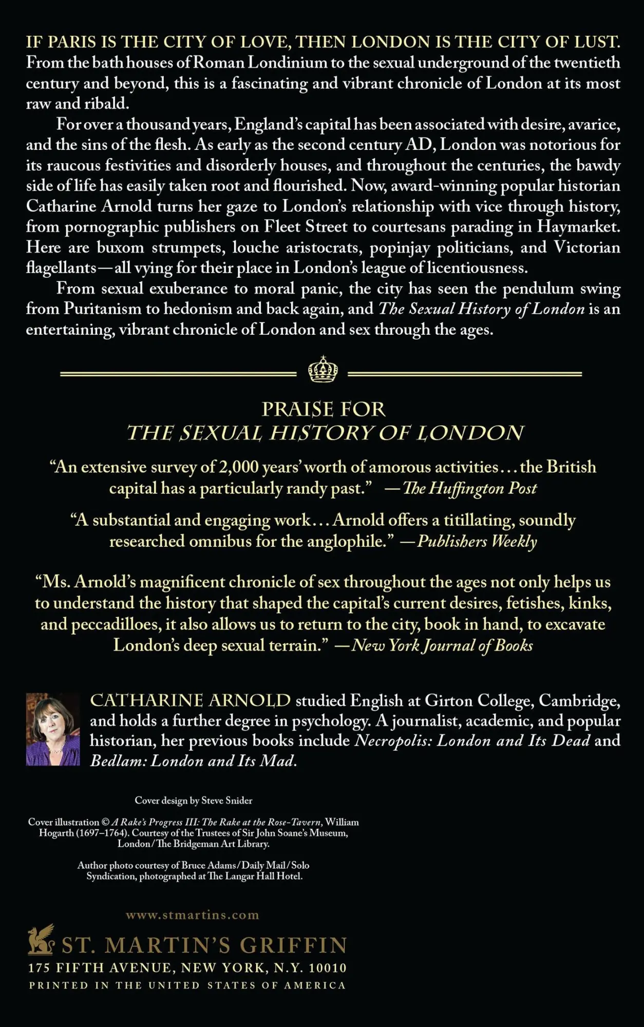 Rückseite: 9781250015303 | SEXUAL HISTORY OF LONDON | Catharine Arnold | Taschenbuch | Englisch
