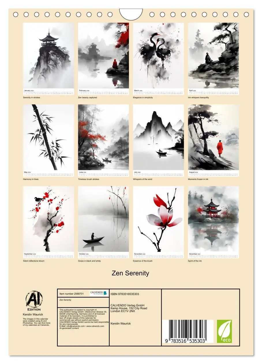 Bild: 9783516535303 | Zen Serenity (Wall Calendar 2026 DIN A4 portrait), CALVENDO 12...